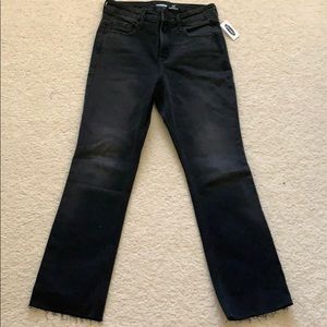 Black slightly distressed, Flare jeans